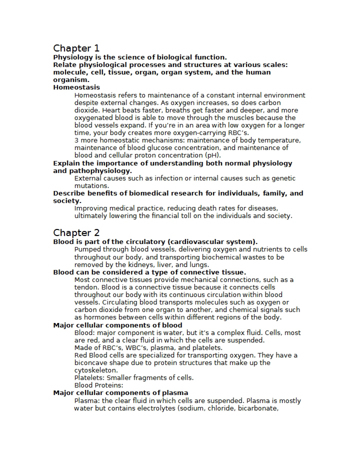 Physiological Principles (Chapter 1)
