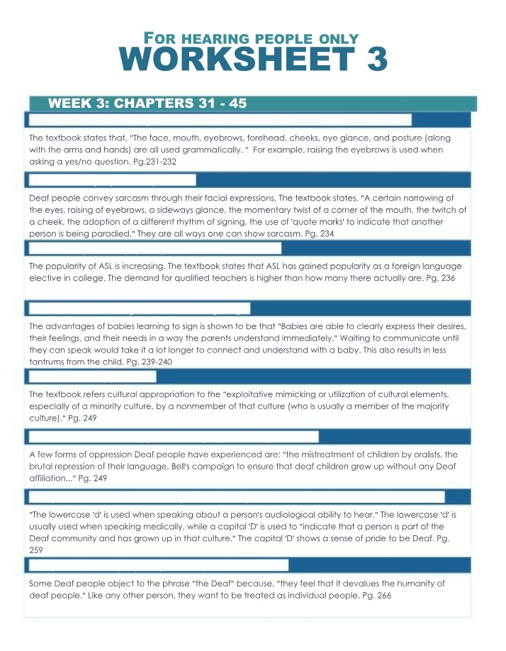 ASL 3323 - Worksheet 3