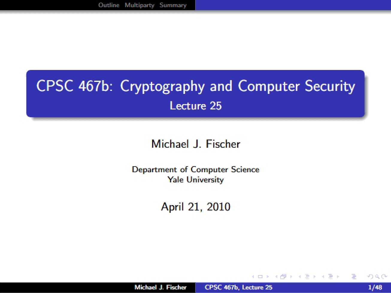 Security and Cryptography