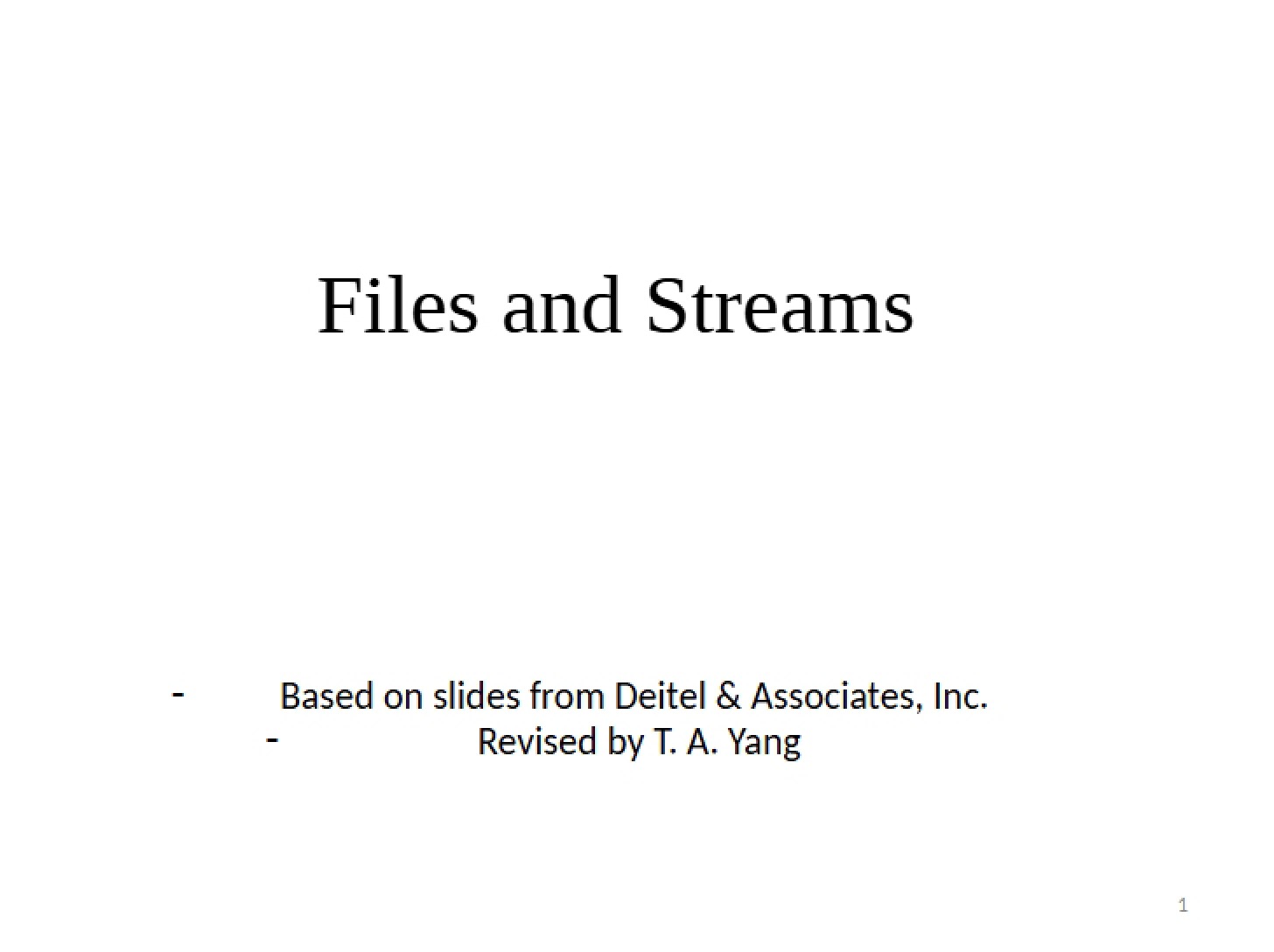 Streams and Files - 19 Pages