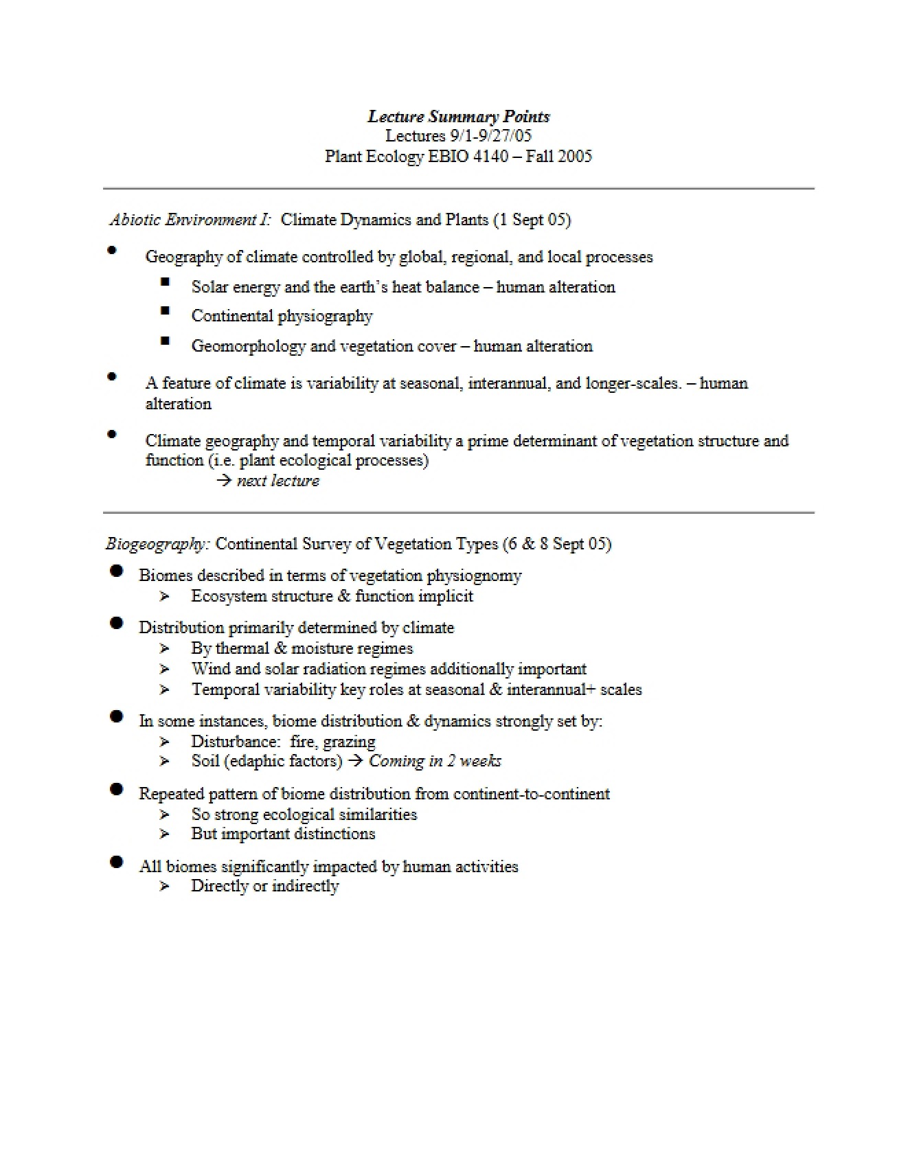 Introduction to Plant Ecology