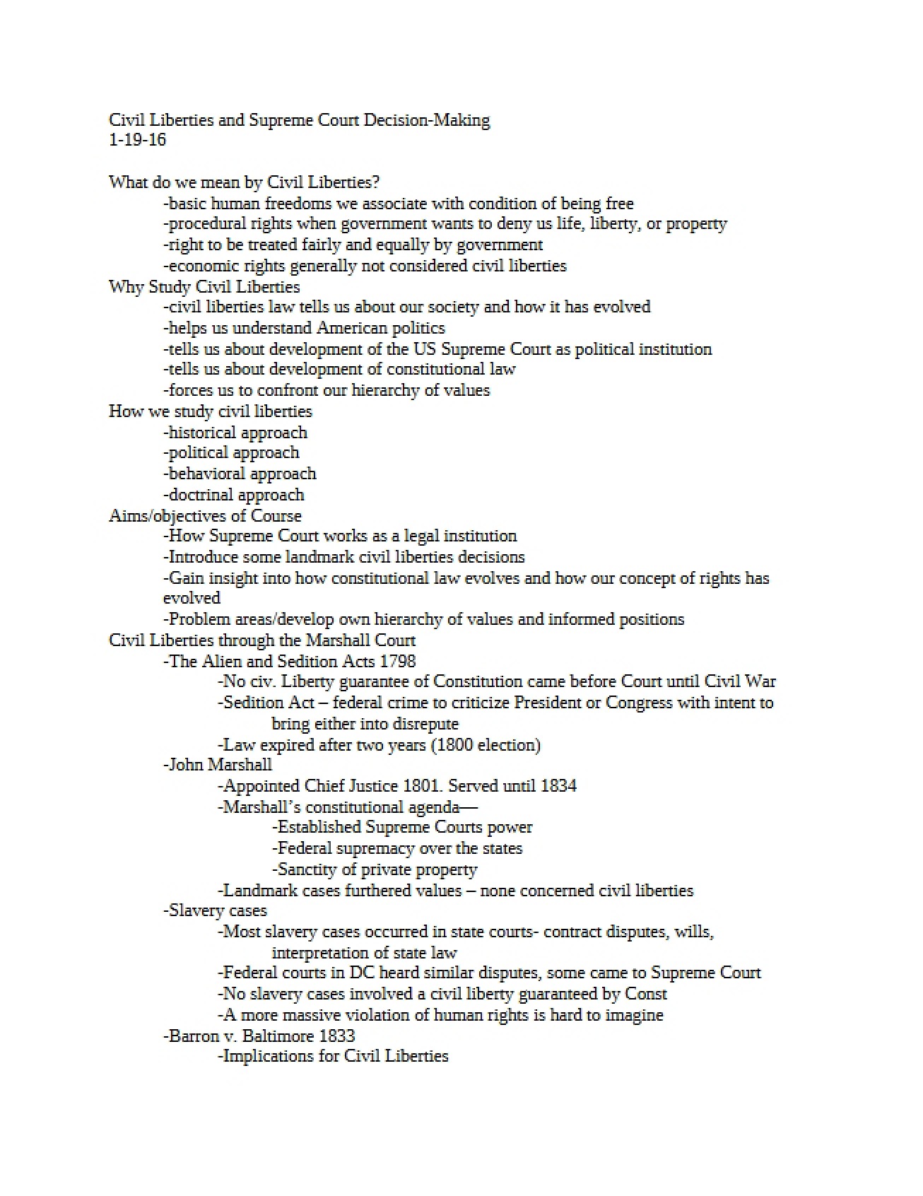 Supreme Court Decisions on Civil Liberties