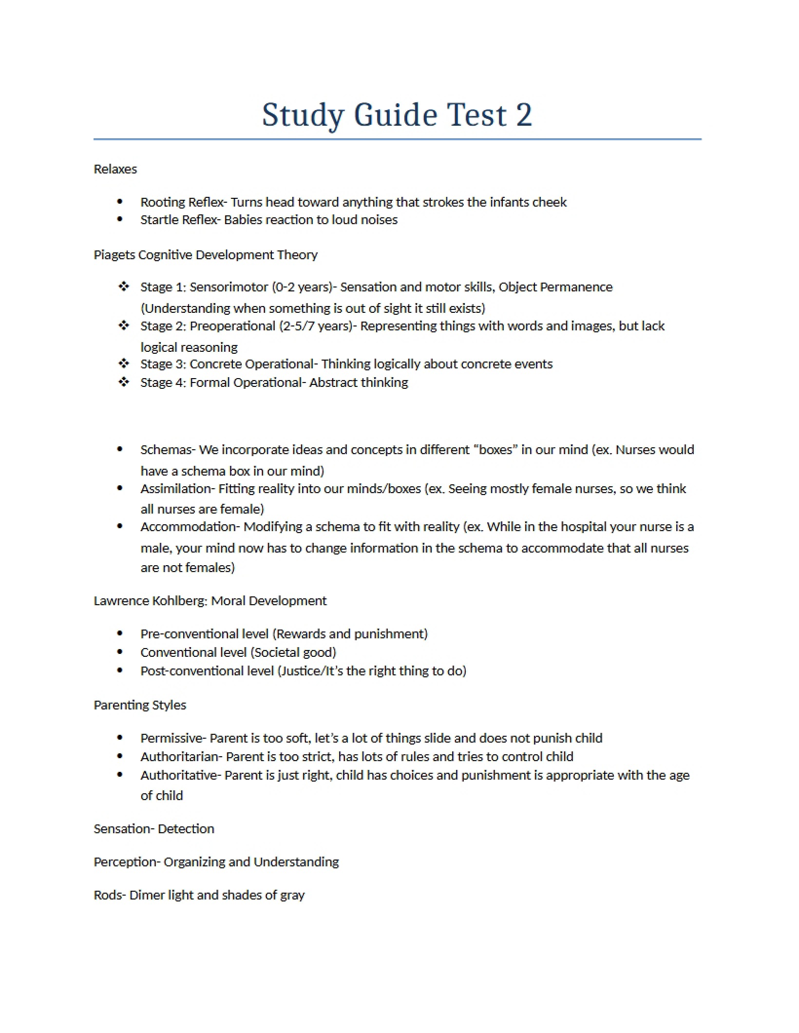 Test 2 Study Guide