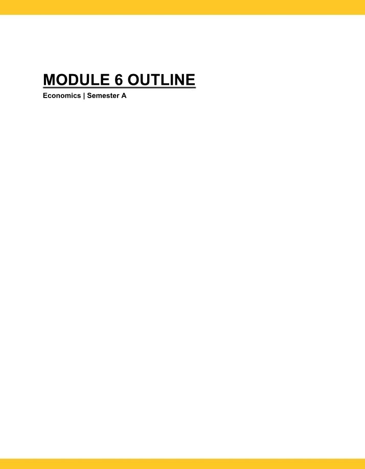 Module 6 - Trade and Globalization