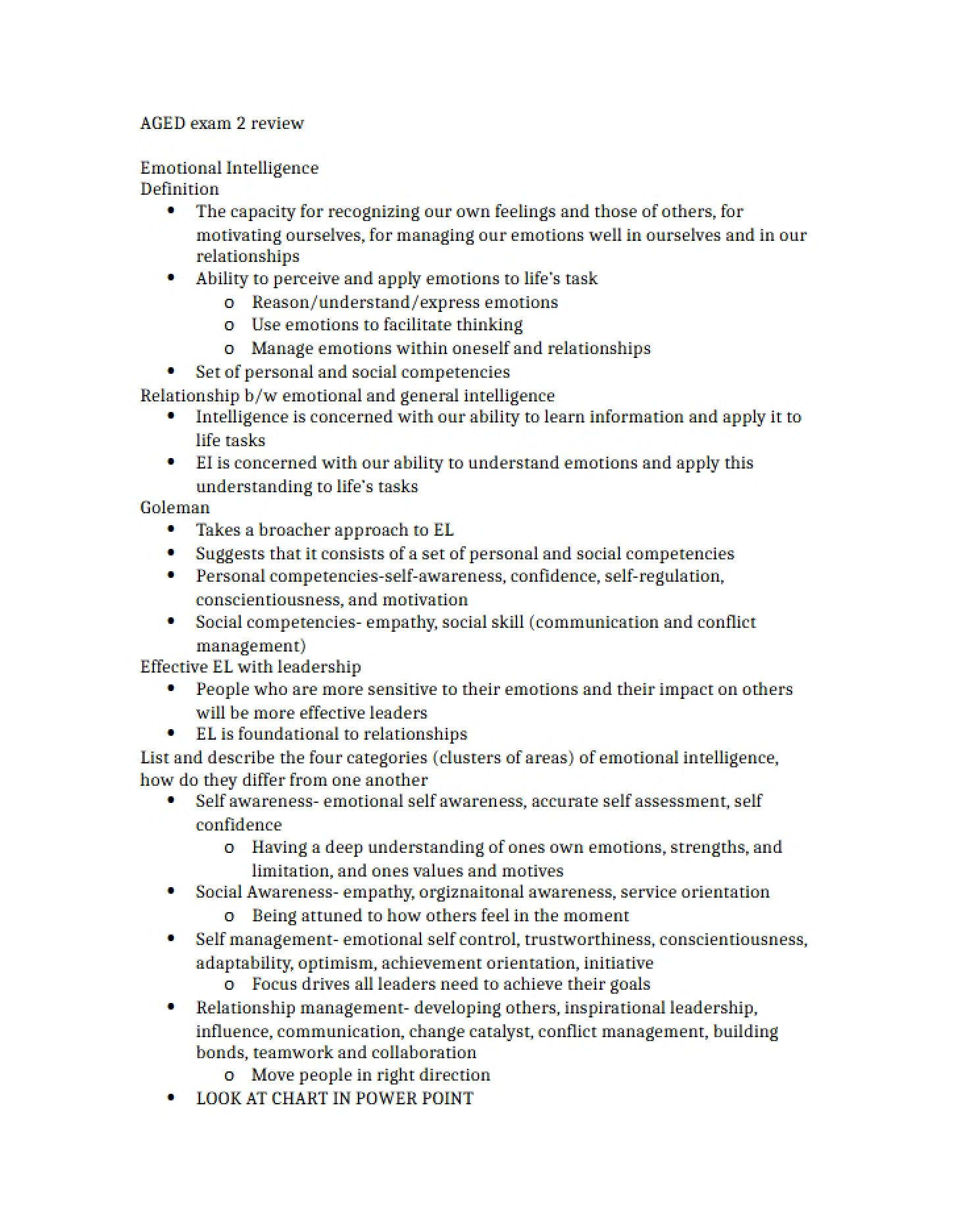 Review for Exam 2 AGED 260
