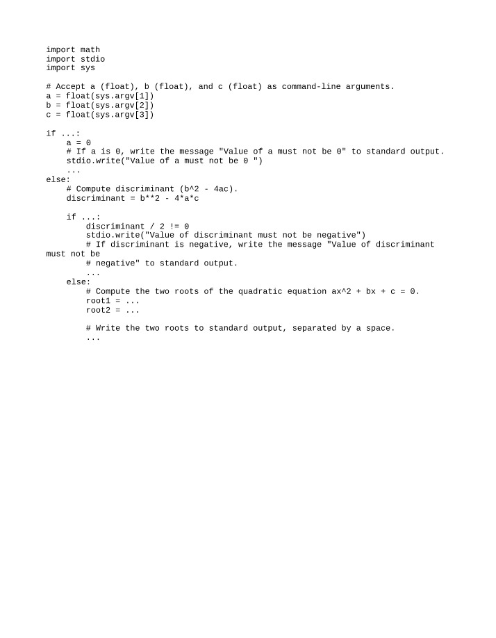 Python Code - quadratic.py