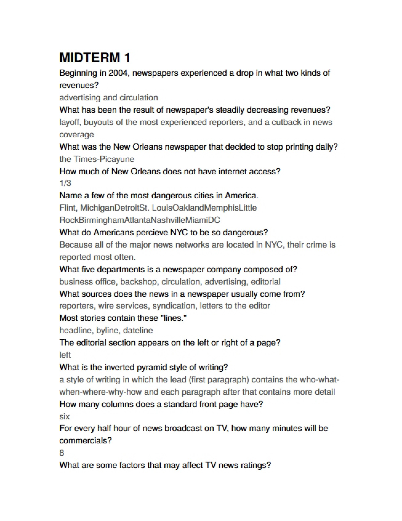Midterm for Journalism 3310