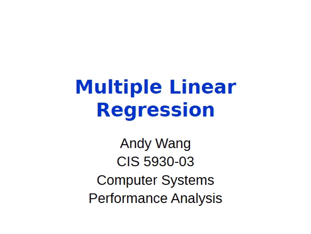 Eighth Lecture Multiple Regression Analysis