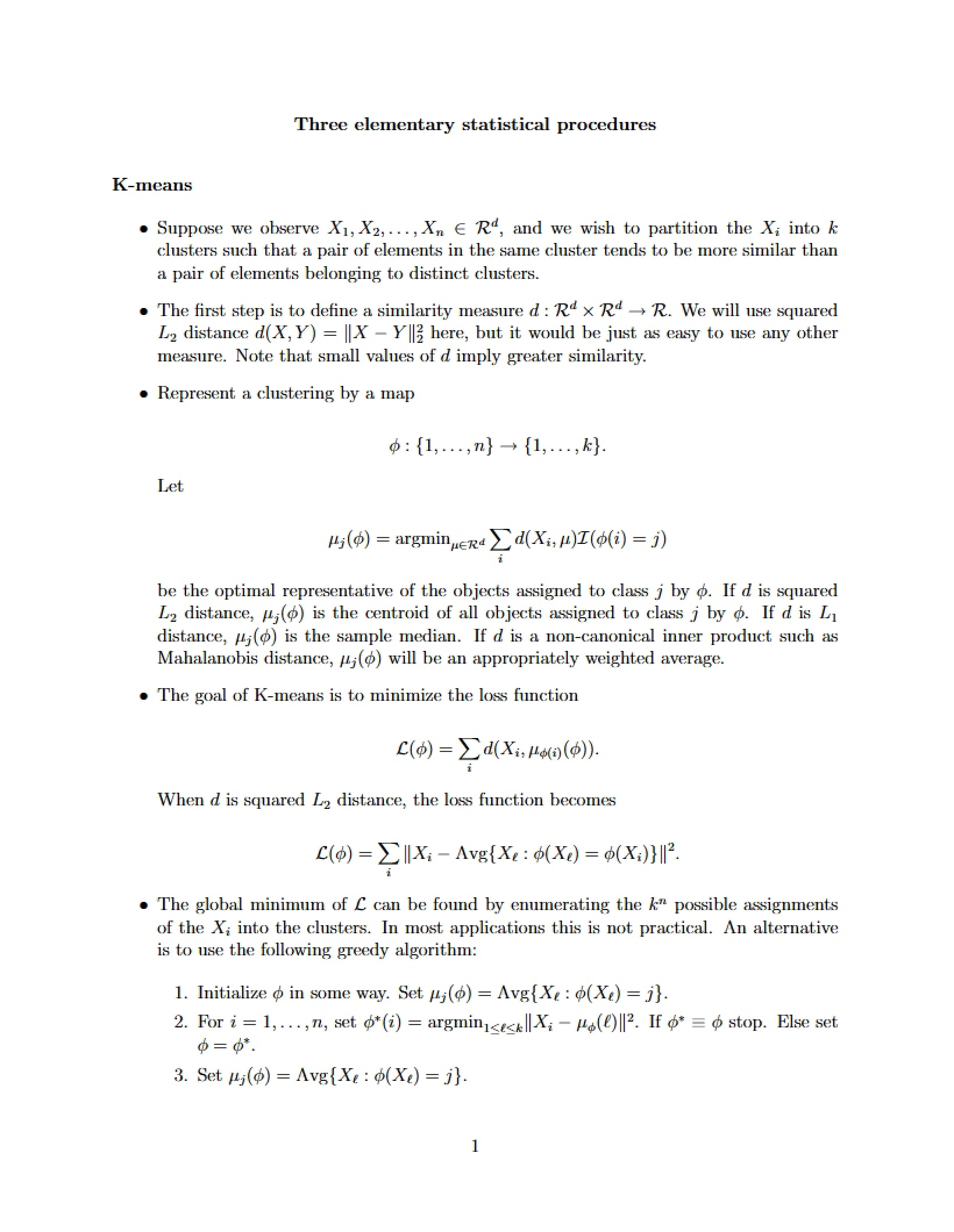 Statistical Procedures Three Elementary Types