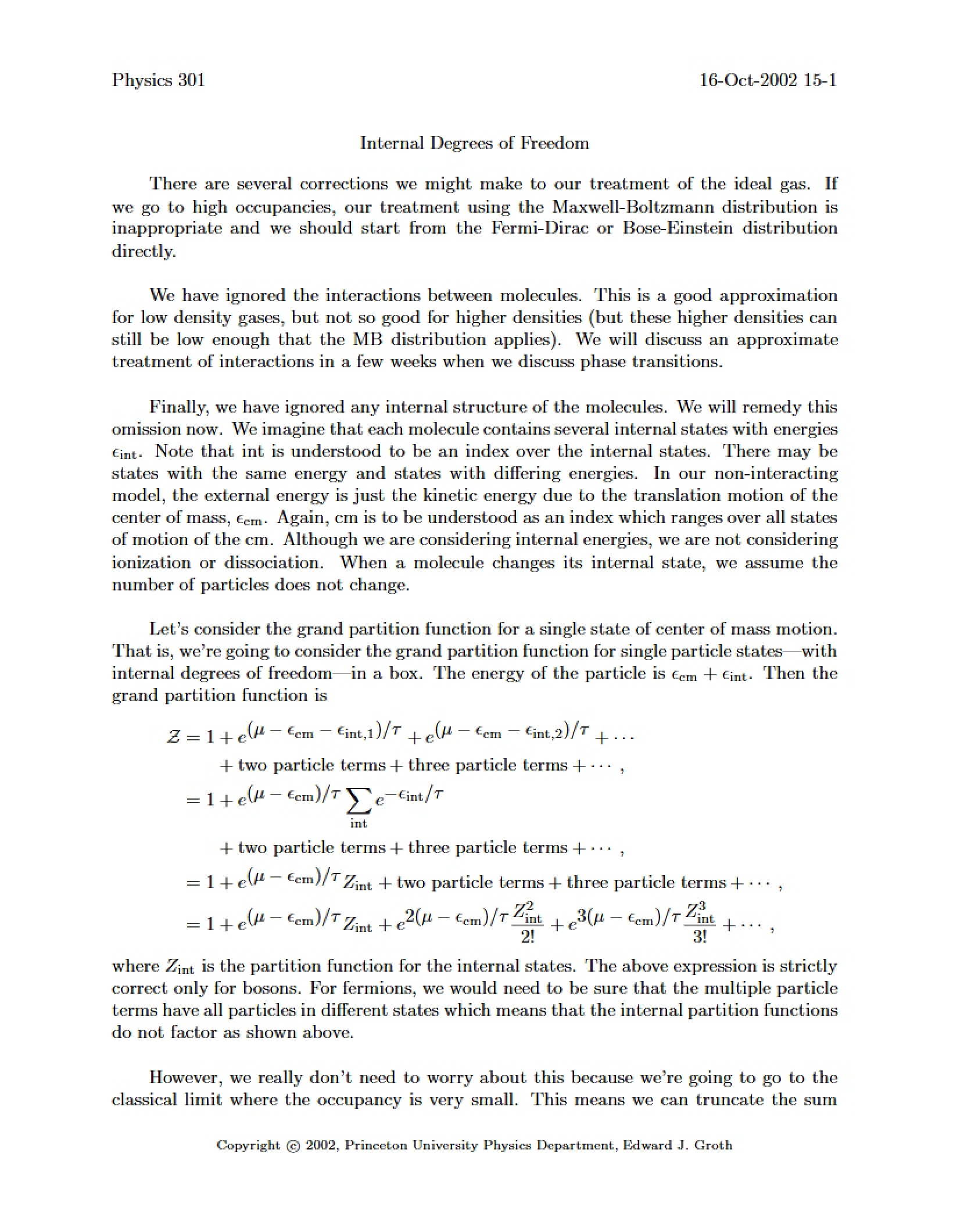 Degrees of Freedom (Internal)