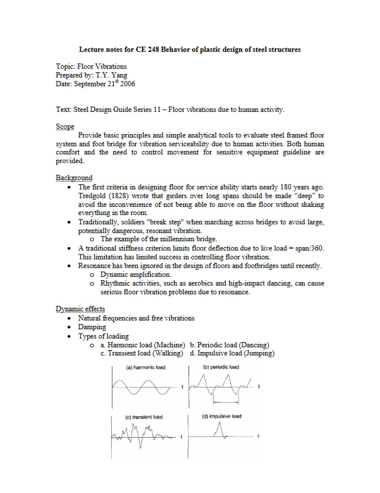 Notes on Plastic Design