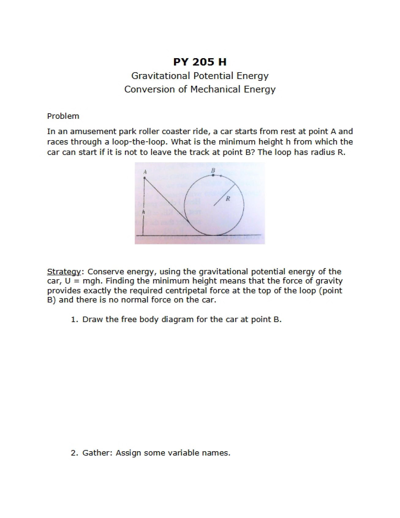 Conservation of Mechanical Energy and Gravitational Potential