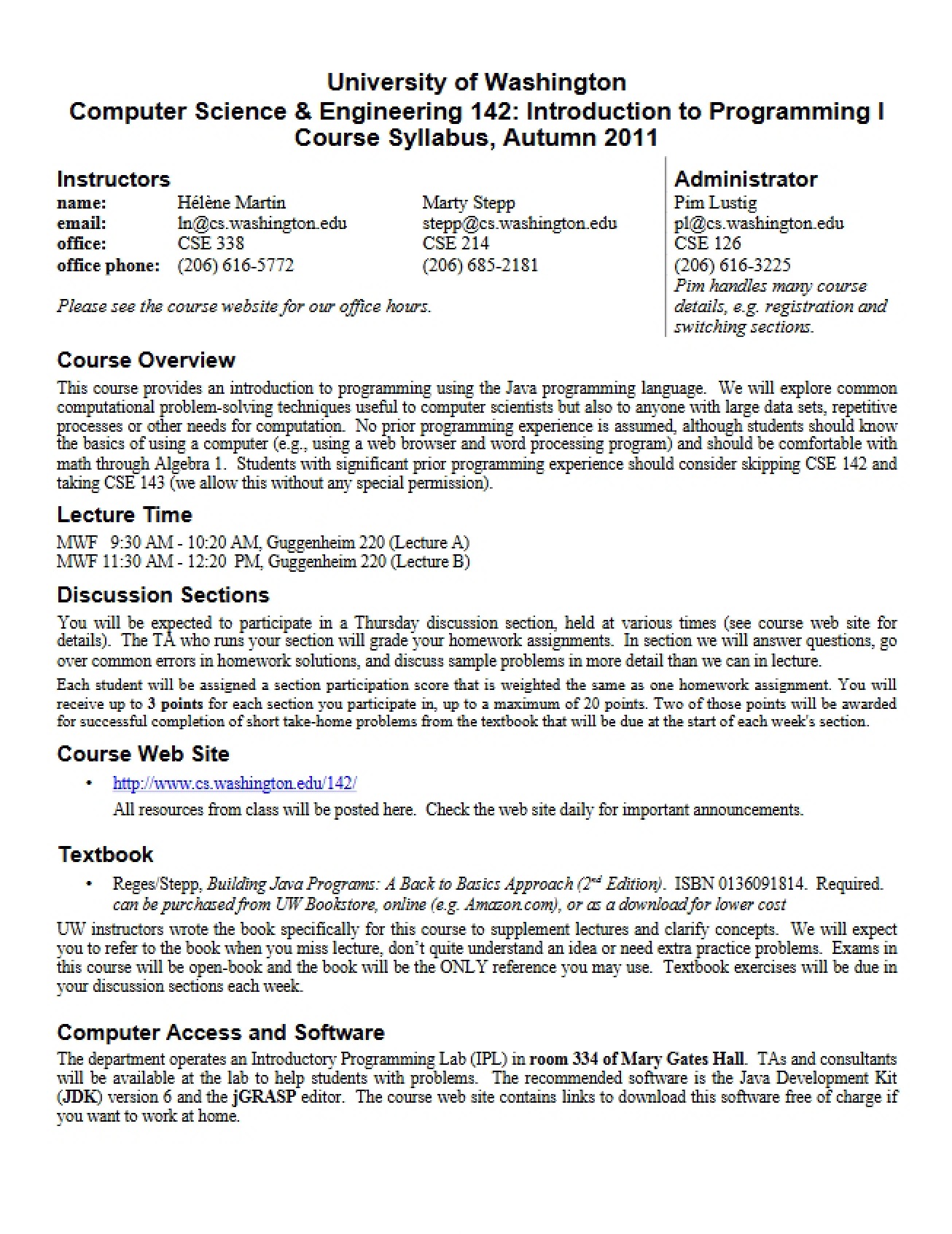Course Syllabus
