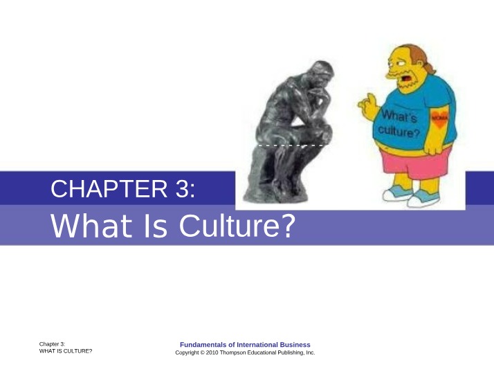 What is Culture - Chapter 3