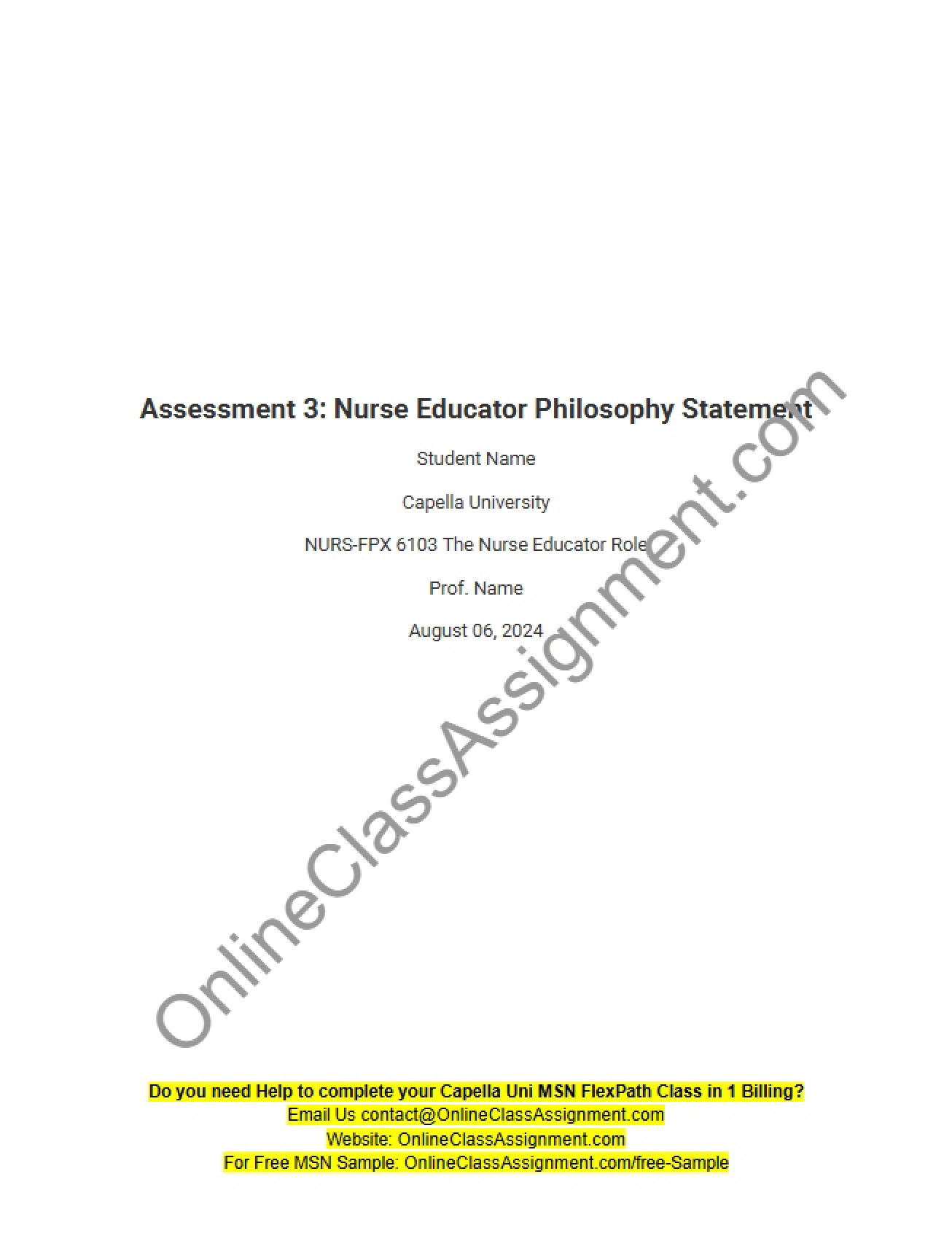 Developing a Philosophy Statement for Nurse Educators