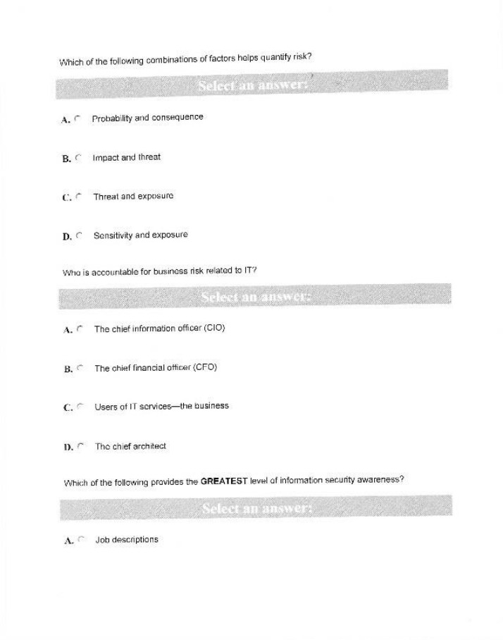 IT Risk Assessment - Factors and Accountability