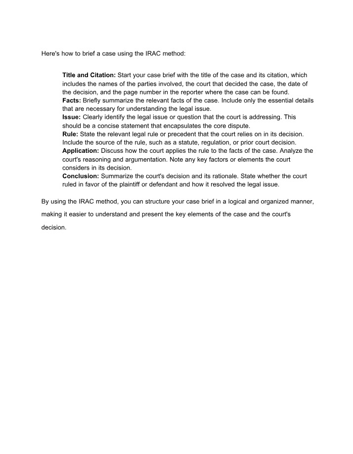 BLAW Course Briefs