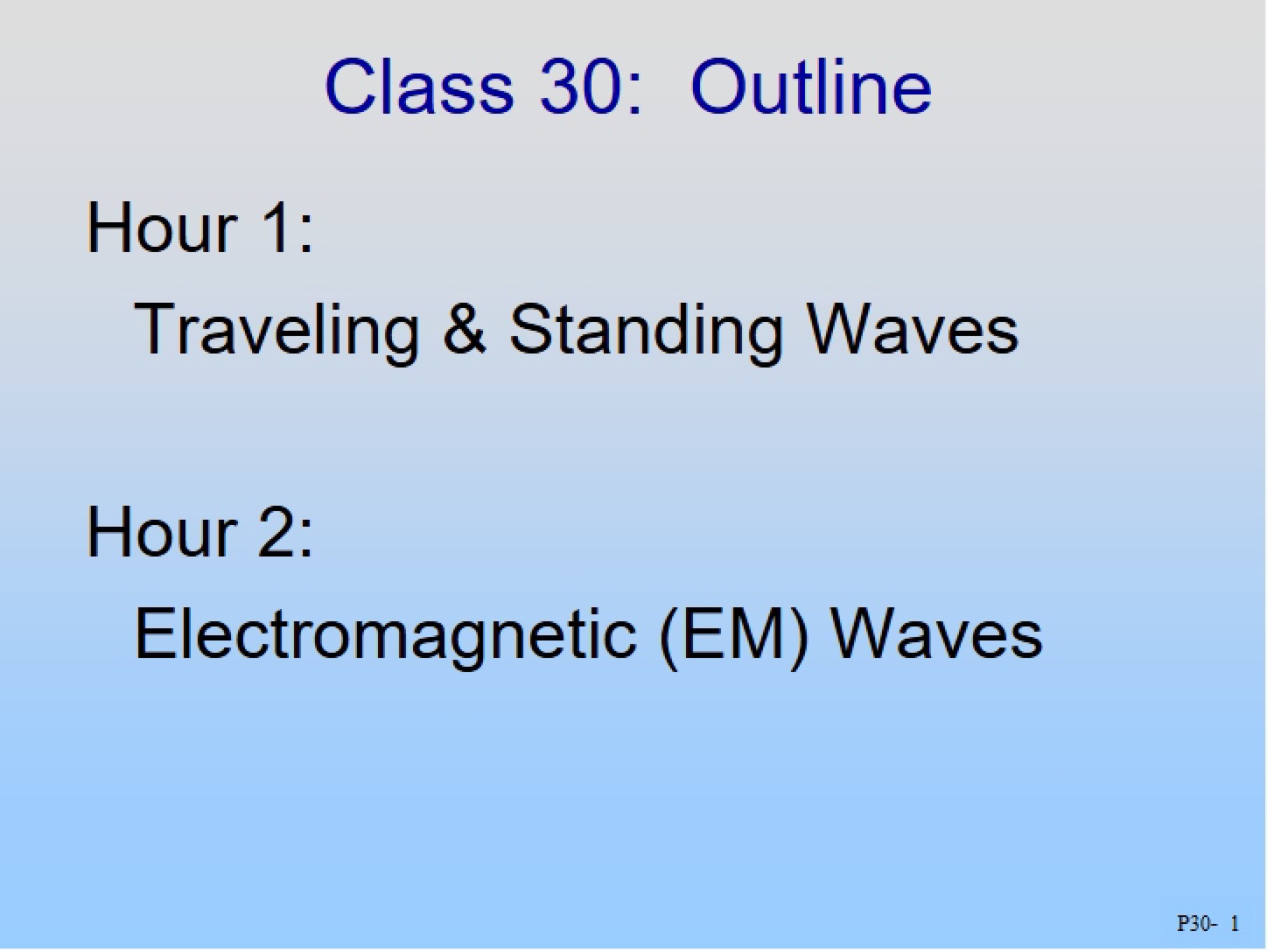 Standing and Traveling Waves
