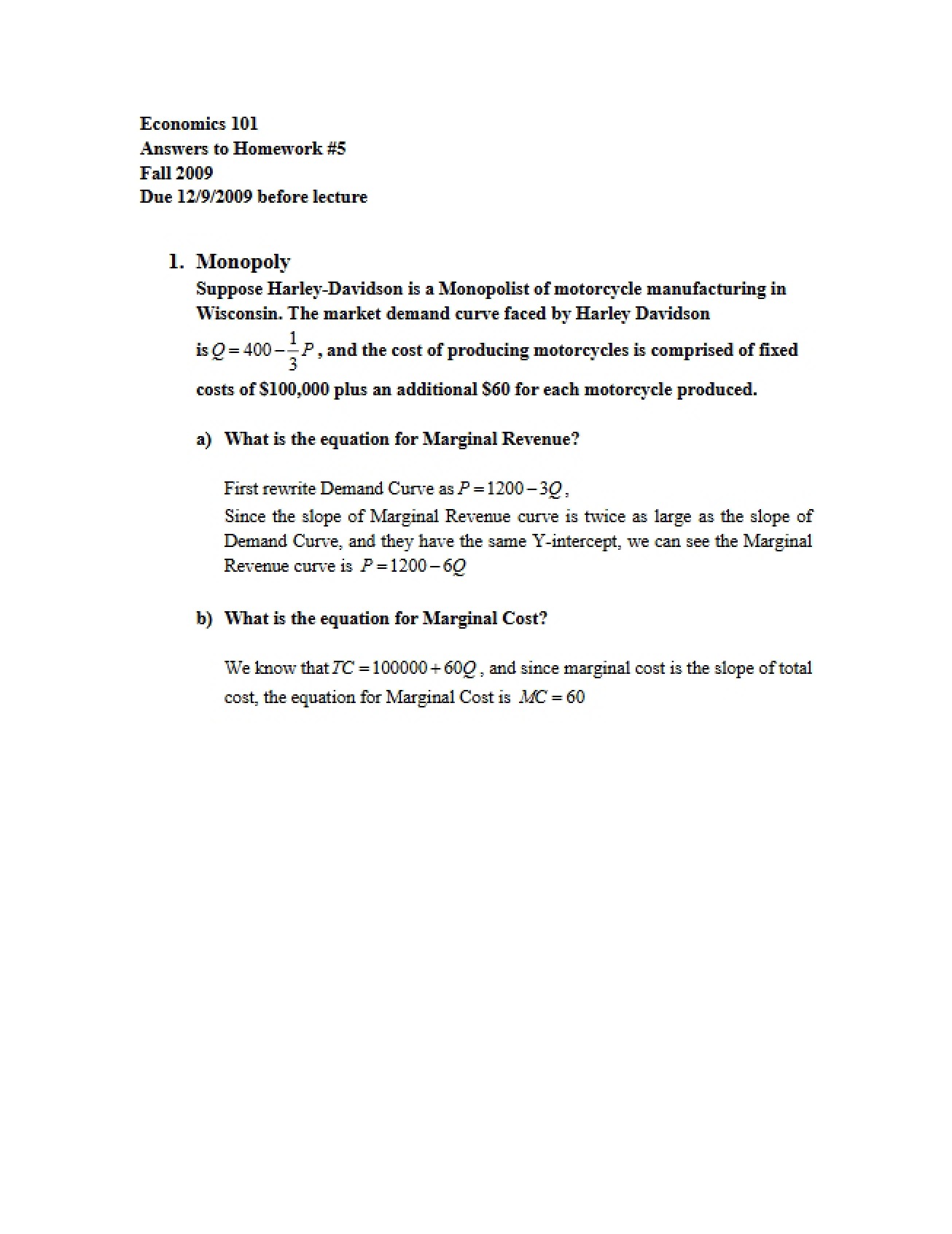 Homework Answers