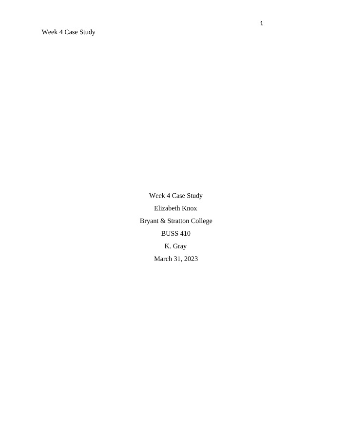 Case Study - Week 4