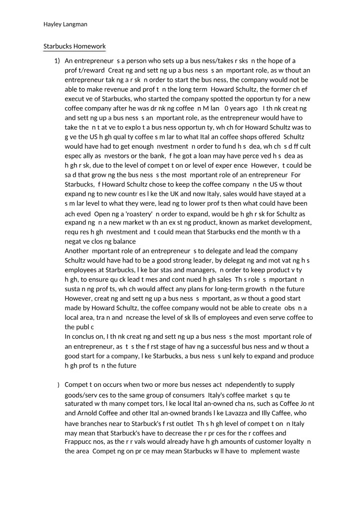 Starbucks Case Study Homework
