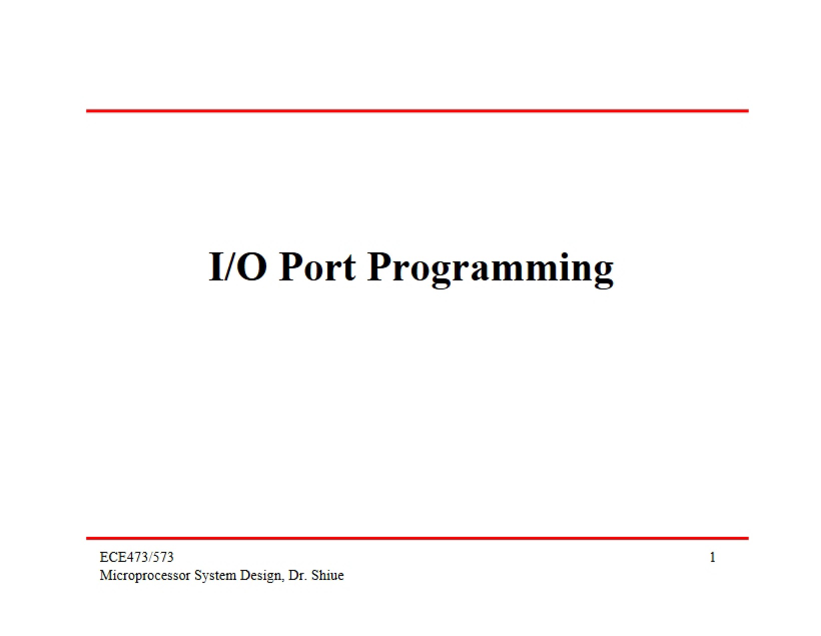Programming IO Ports