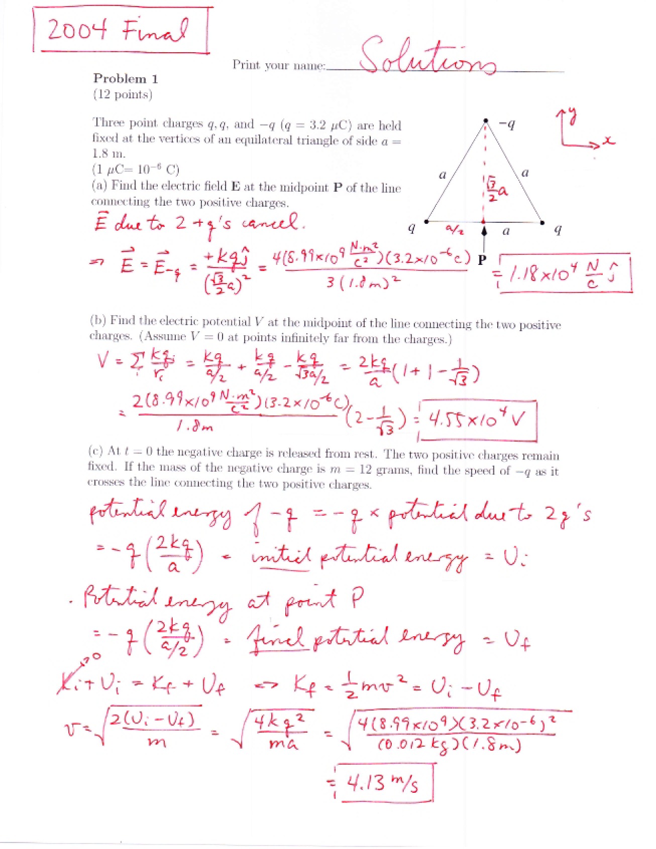 Final Exam Solutions (2004)