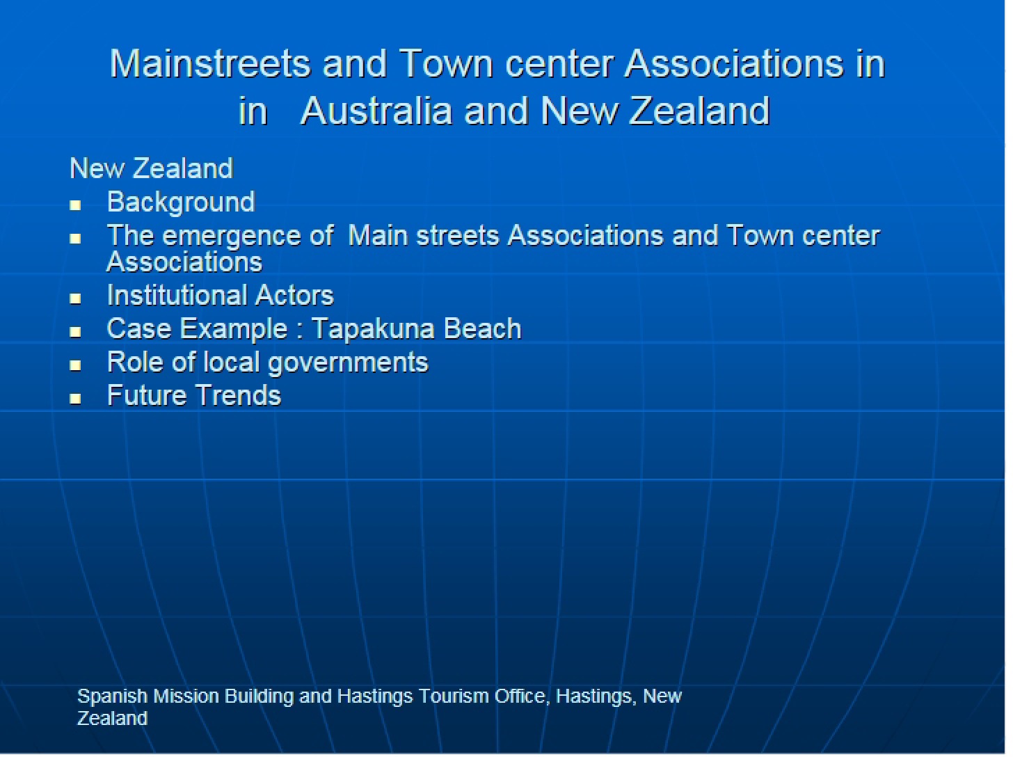 Town Center and Mainstreet Associations (AustraliaNZ)