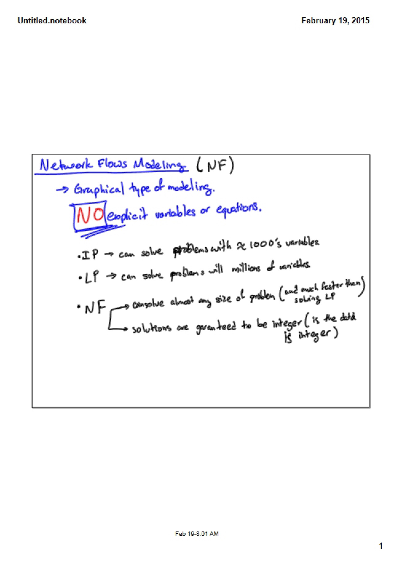Introductory Transportation Model (February 19, 2015)