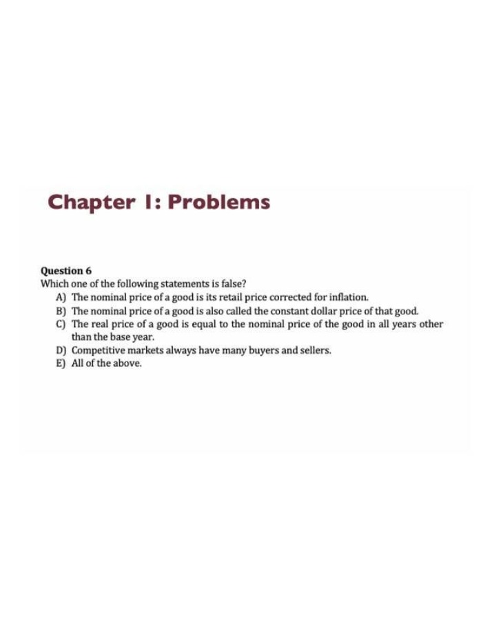 Chapter 1 Problems on Nominal and Real Prices
