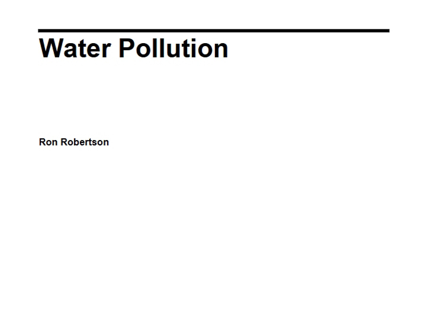 Contaminants in Water