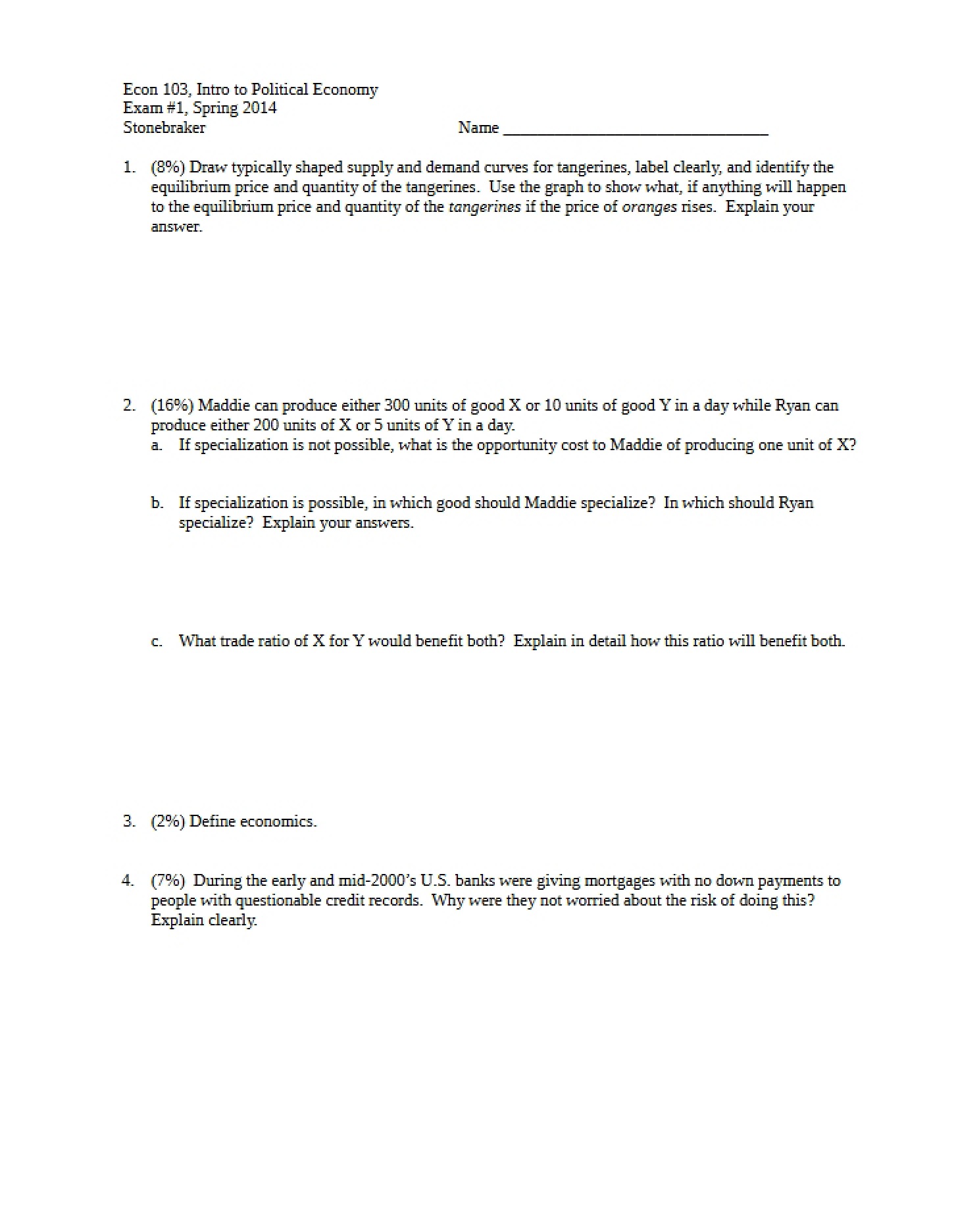 Exam One