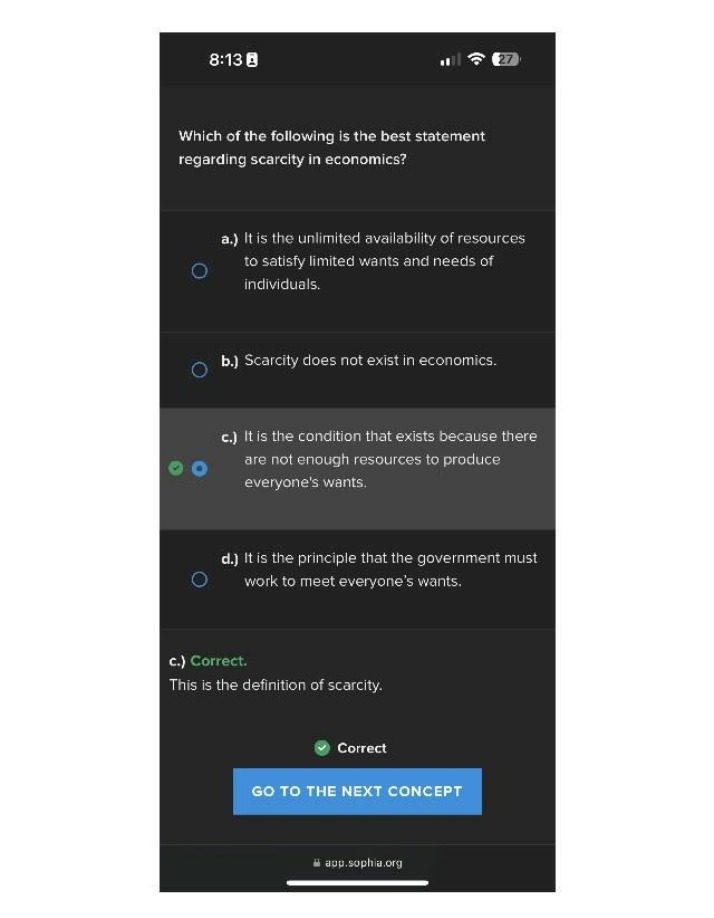 The Best Statement on Scarcity in Economics