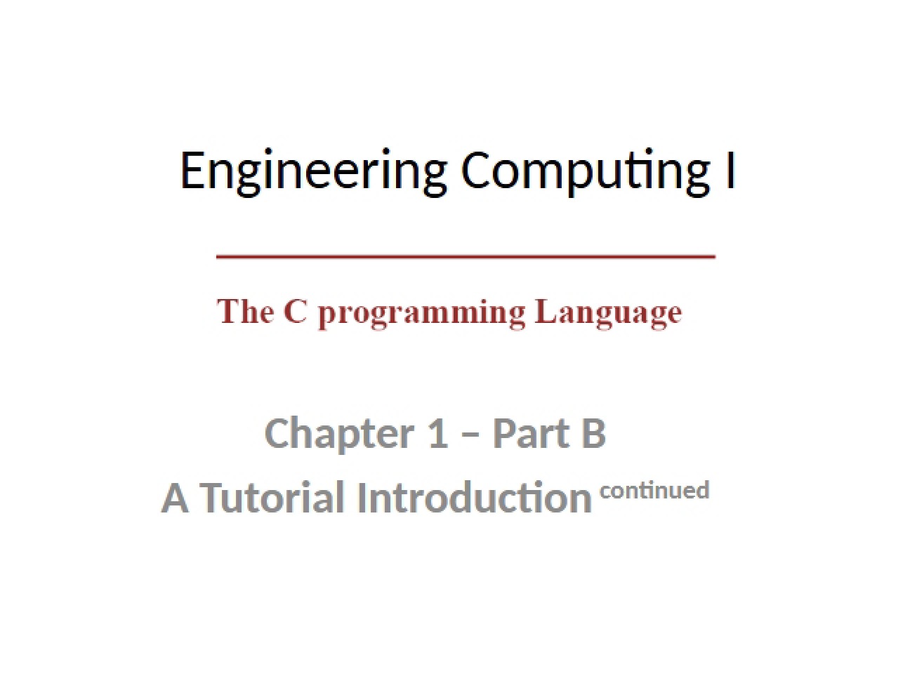 Engineering Computing Course Materials