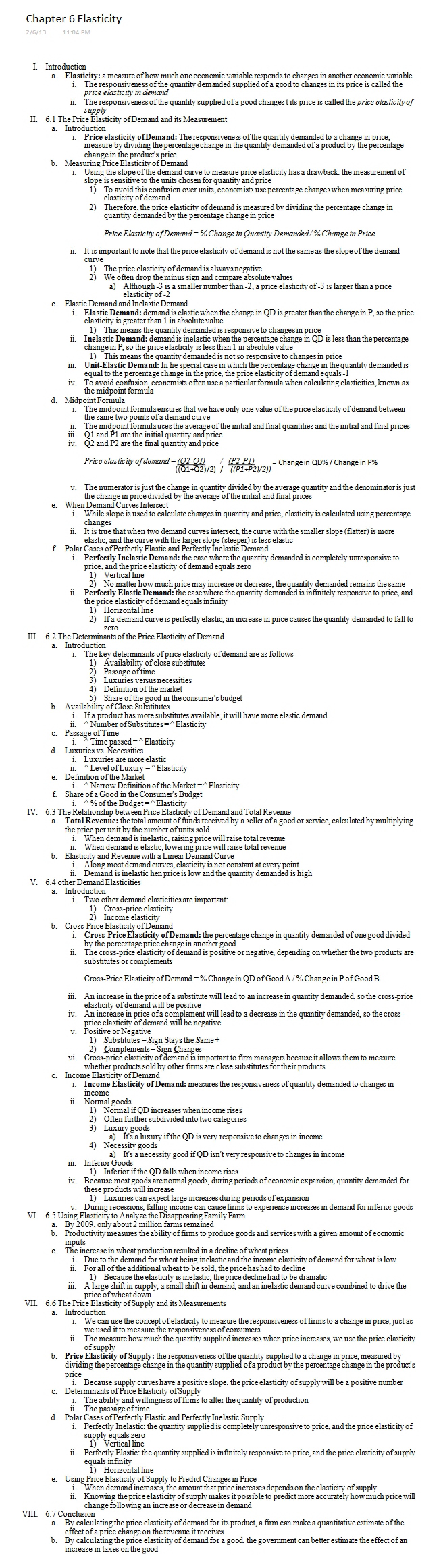 Sixth Chapter An Introduction to the Concept of Elasticity