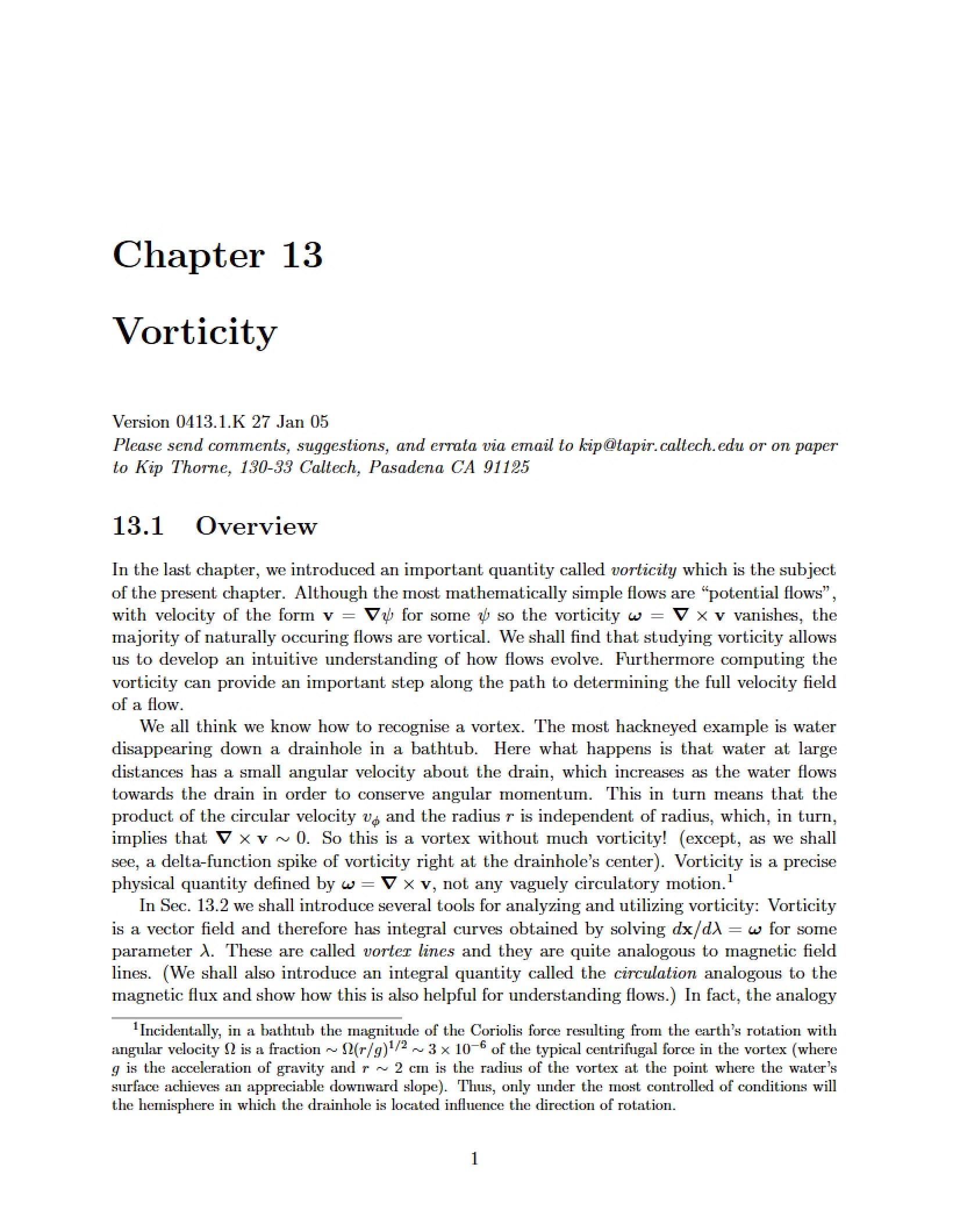 Vorticity in Fluids