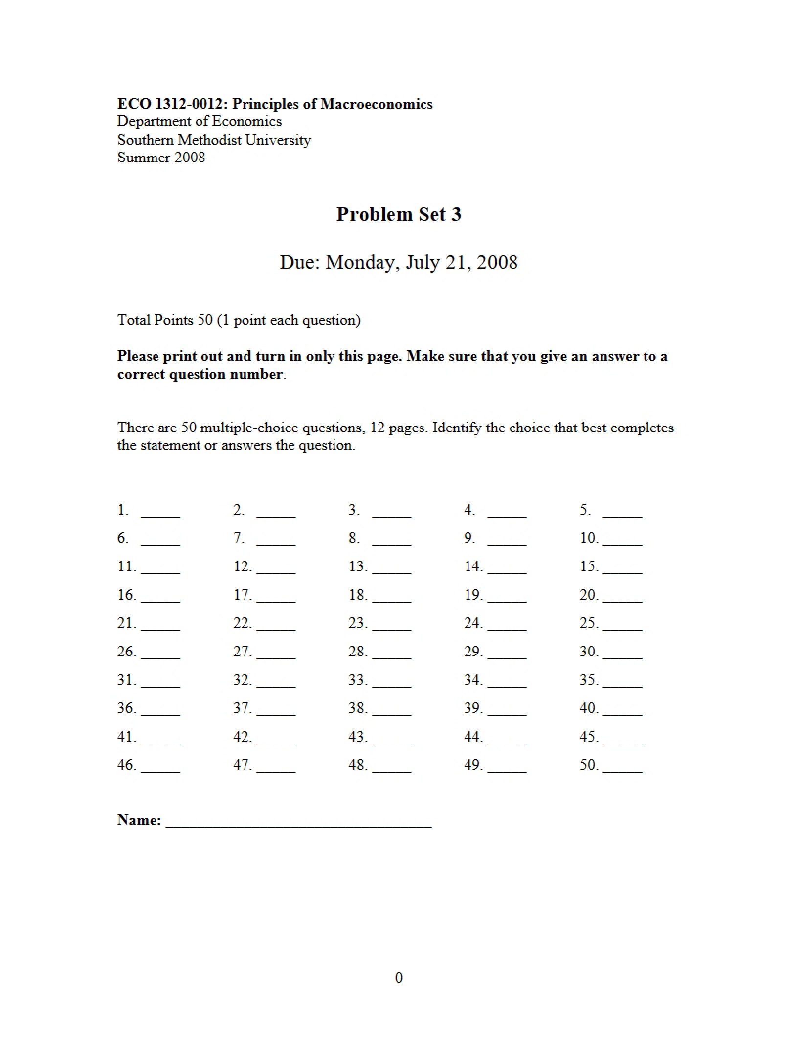 Macroeconomics Exam Review
