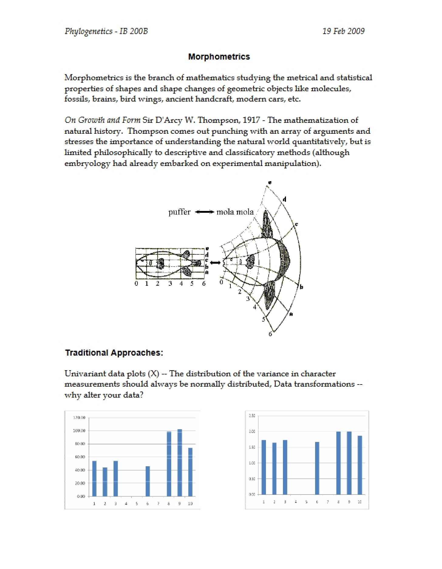 Studies in Morphometrics