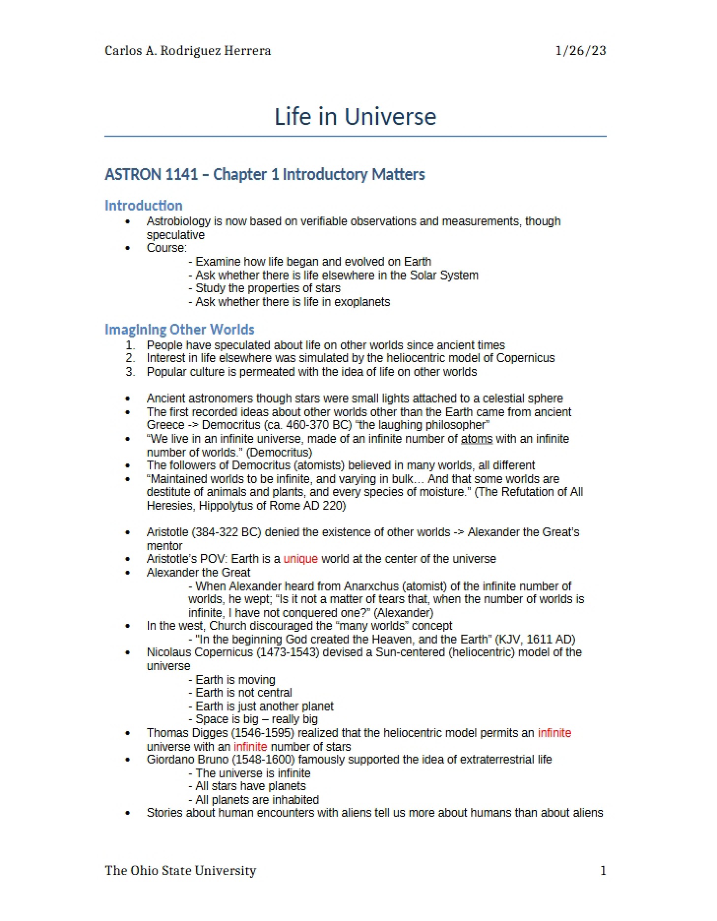 Universe and Life