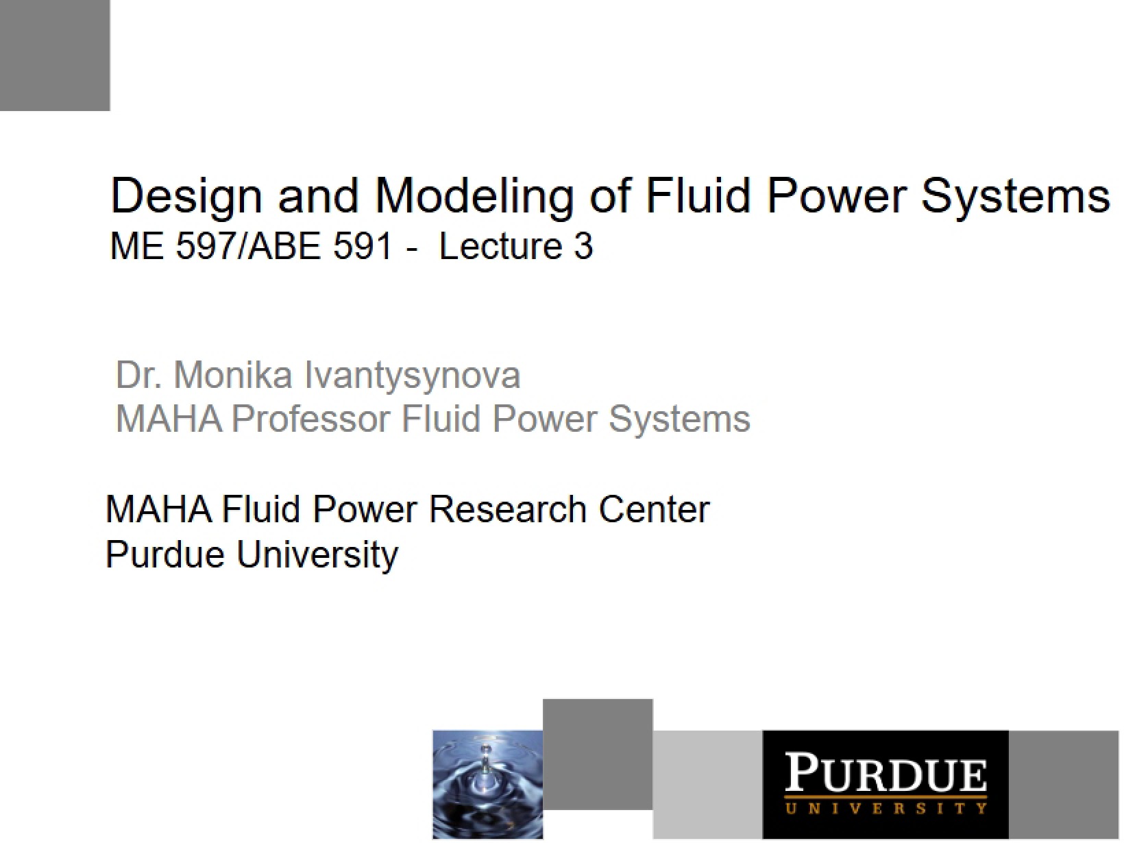 Fluid Power Systems Design and Model