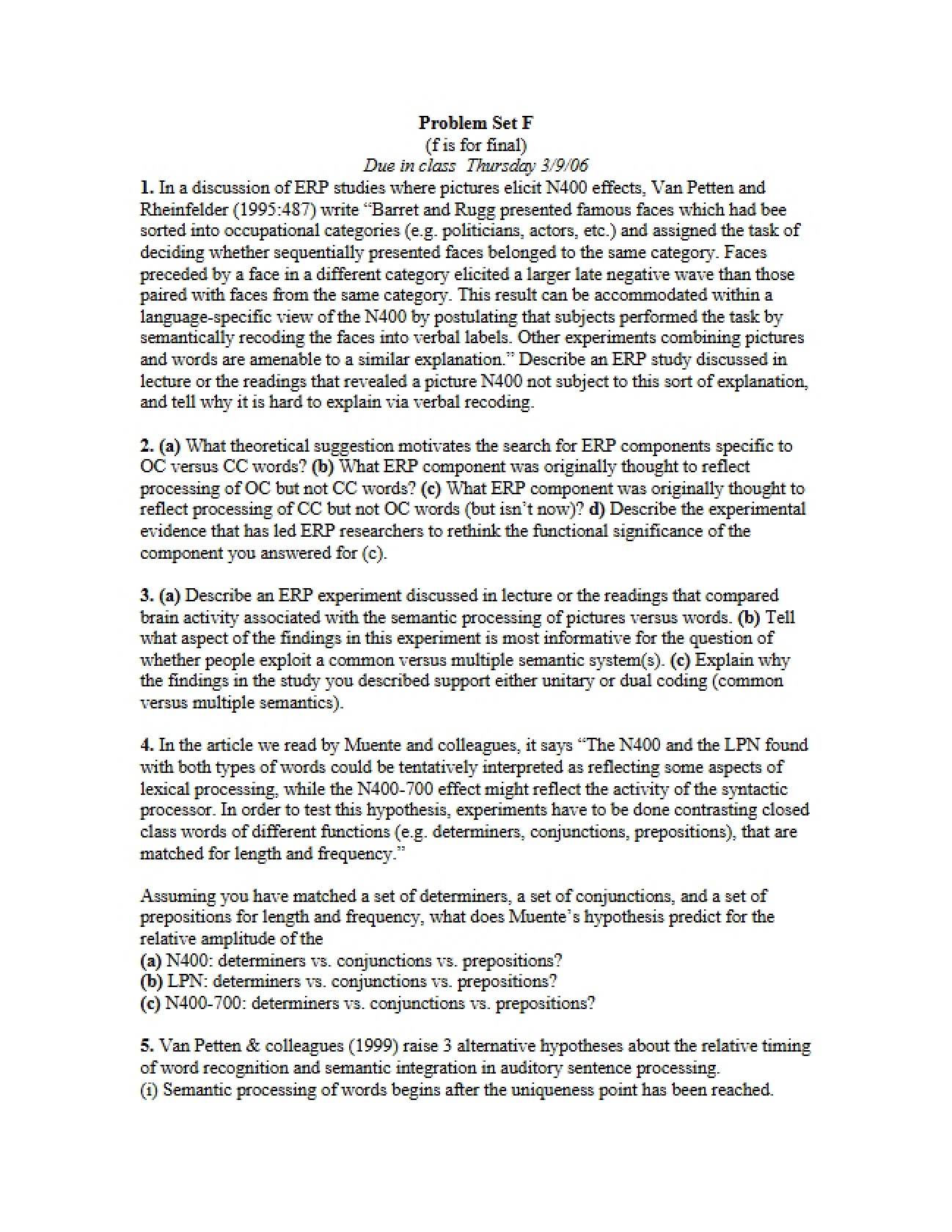 Analytical Exercises: Series Six