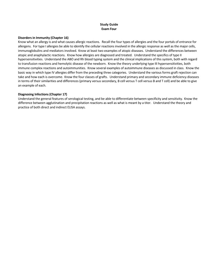 Allergies and Disorders in Immunity