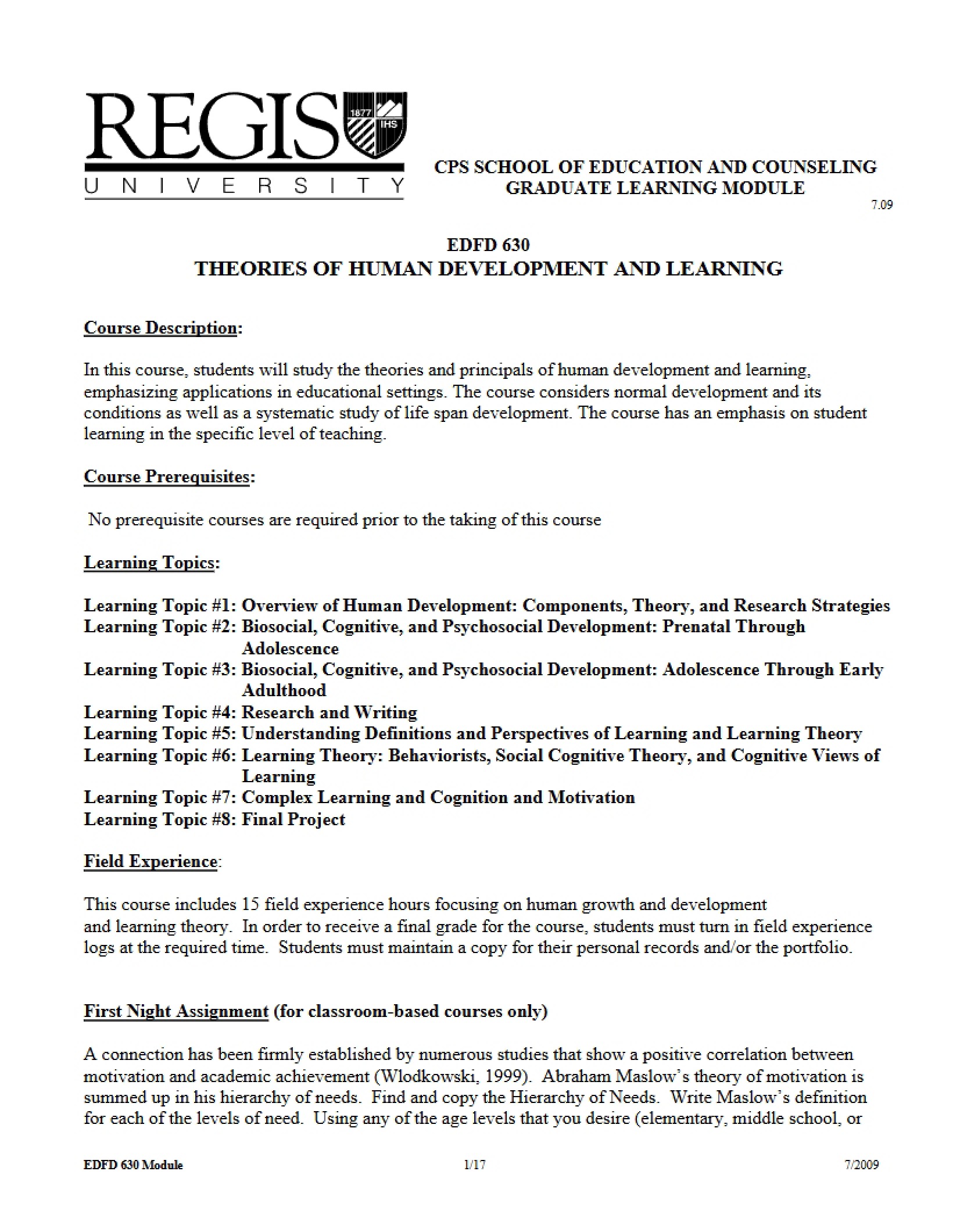 Educational Psychology Module