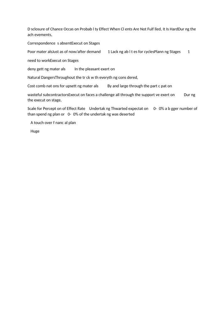 Notes on Disclosure of Chance Occasion Probability Effect