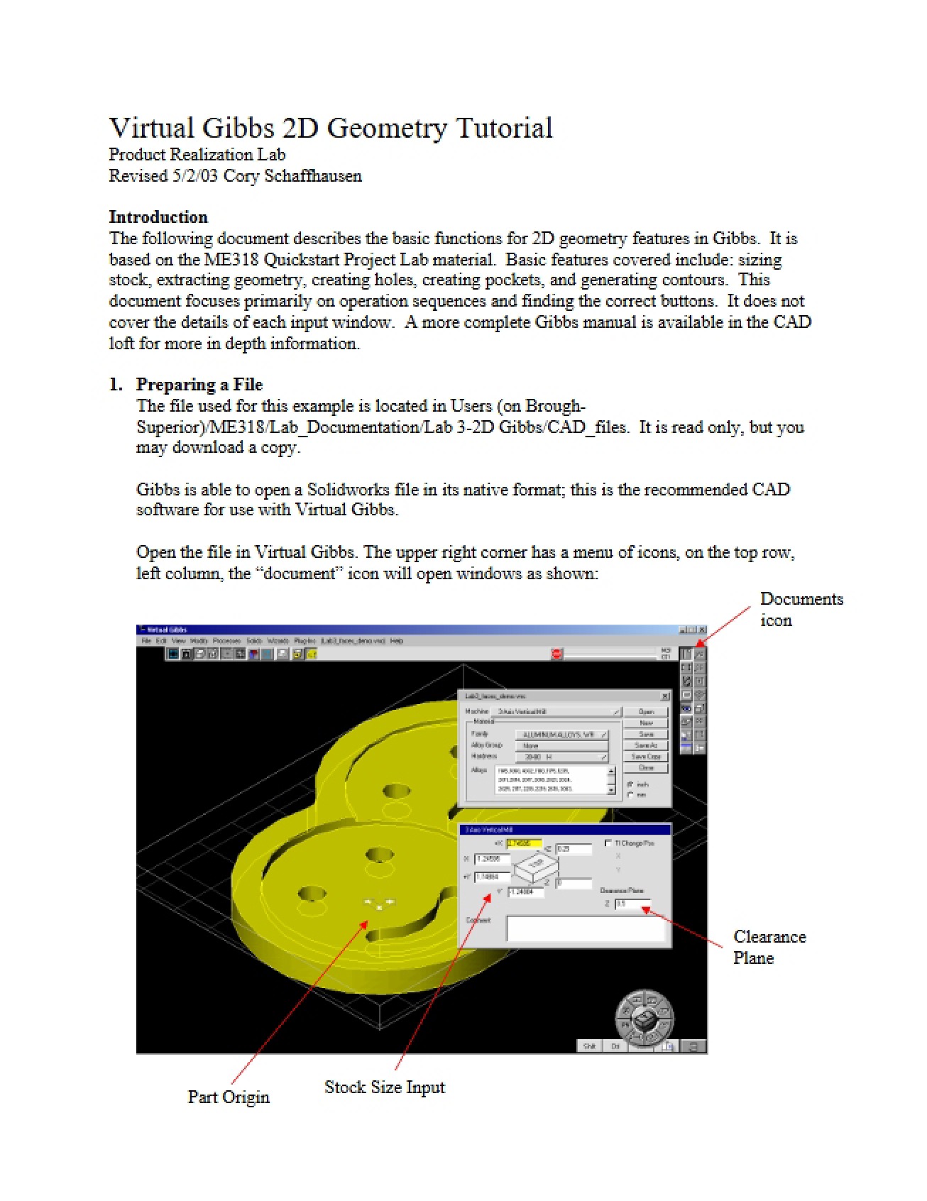 Tutorial on Virtual Gibbs 2D Geometry
