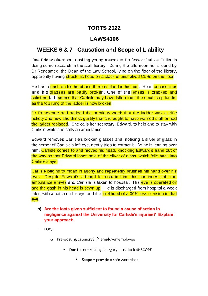 Weeks 6 & 7 Tutorial Questions
