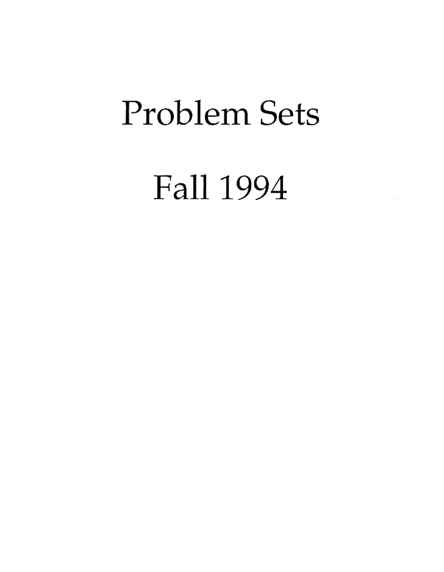 First Problem Set - Genetics