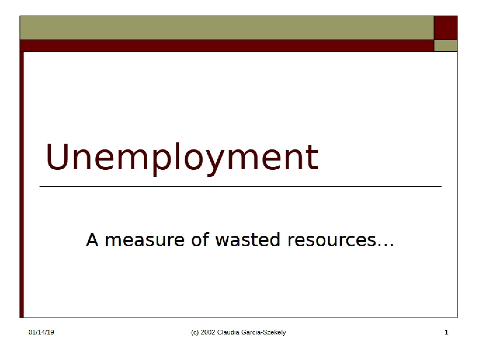 Economics of Unemployment