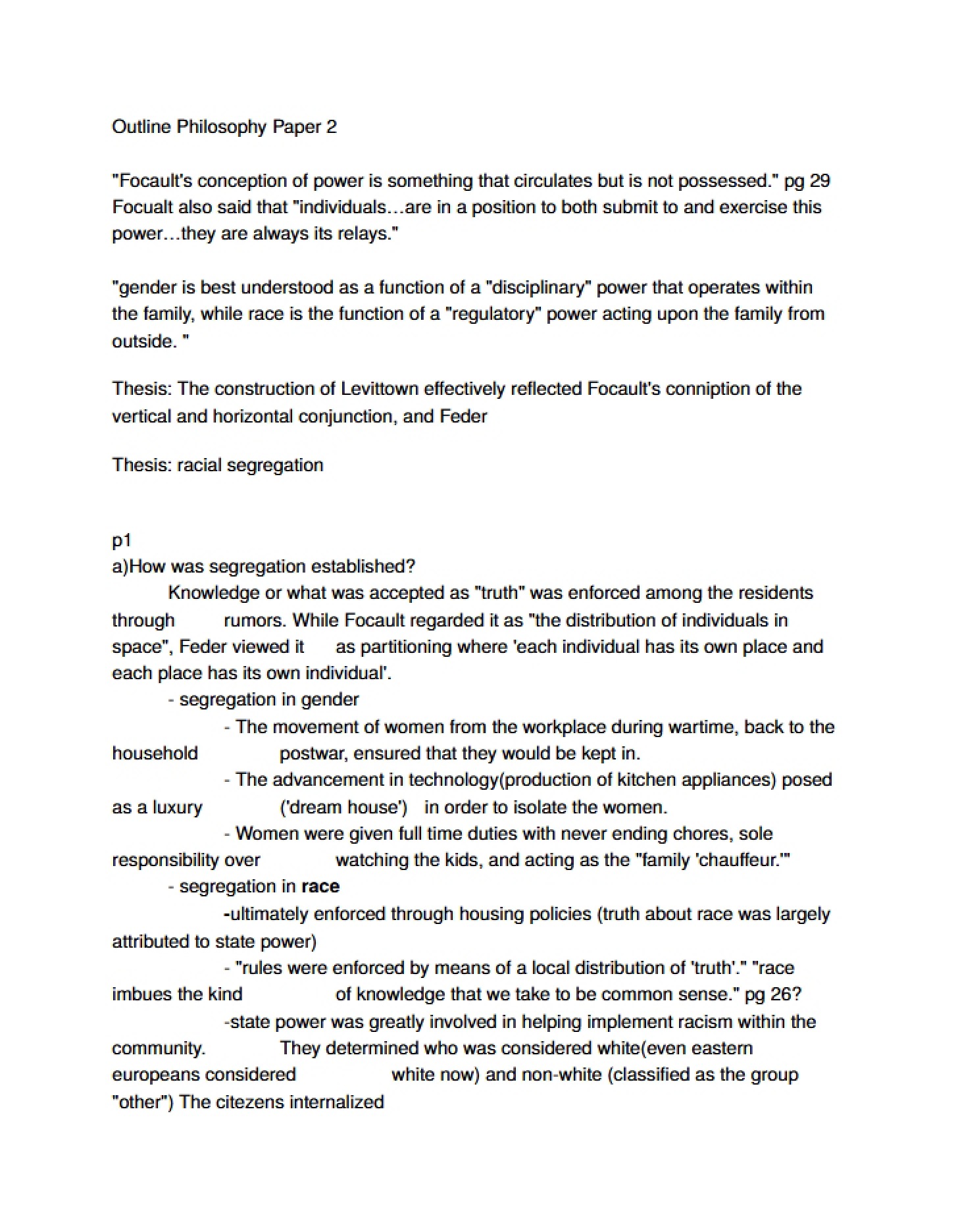 Philosophy Paper Two Outline