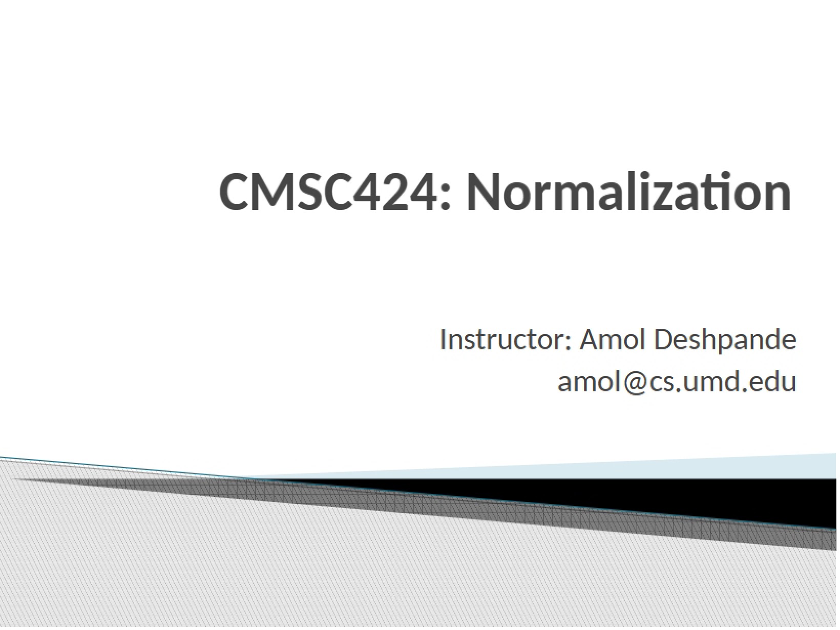 Normalization Concepts